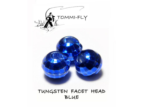 TOMMI FLY Tungsten facet head - Modrá VÝPRODEJ