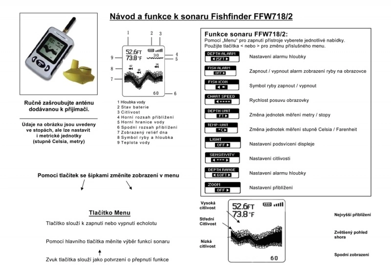 LUCKY Wireless Fish Finder - Bezdrátový echolot