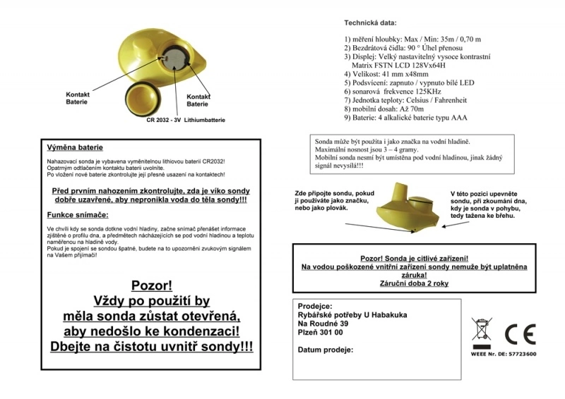 LUCKY Wireless Fish Finder - Bezdrátový echolot