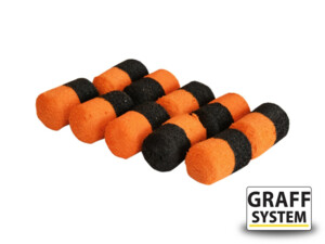 Graff Zig-Rig Plovoucí váleček 7x13mm Černá/Oranžová 10ks