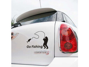 Samolepka na auto "GO FISHING"
