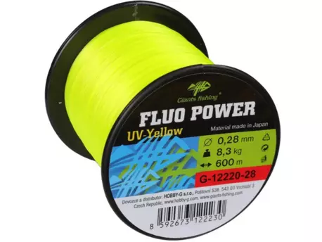 Giants fishing Vlasec Fluo Power UV-Yellow 600m