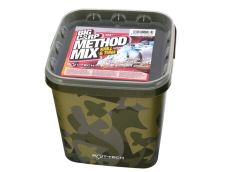 BAIT-TECH Camo Bucket Big Carp Method Mix: Krill & Tuna 3kg