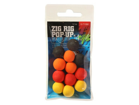GIANTS FISHING Pěnové plovoucí boilie Zig Rig Pop-Up 14mm mix color,12ks