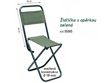 CARP SYSTEM Židlička s opěrkou zelená
