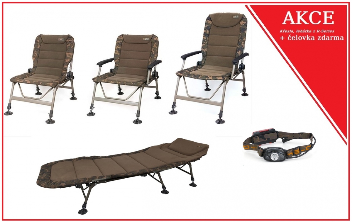 AKCE!!! FOX křesla a lehátka + čelovka MS250 ZDARMA