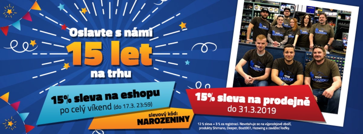 Oslavte s námi 15. narozeniny s 15% slevou!!!