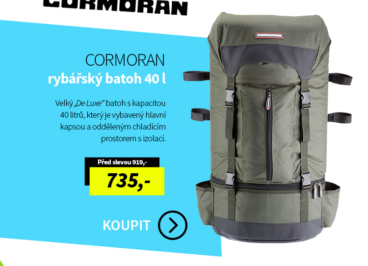 CORMORAN batoh 40l  - Vybavený 30 litrovou hlavní kapsou a odděleným chladícím prostorem