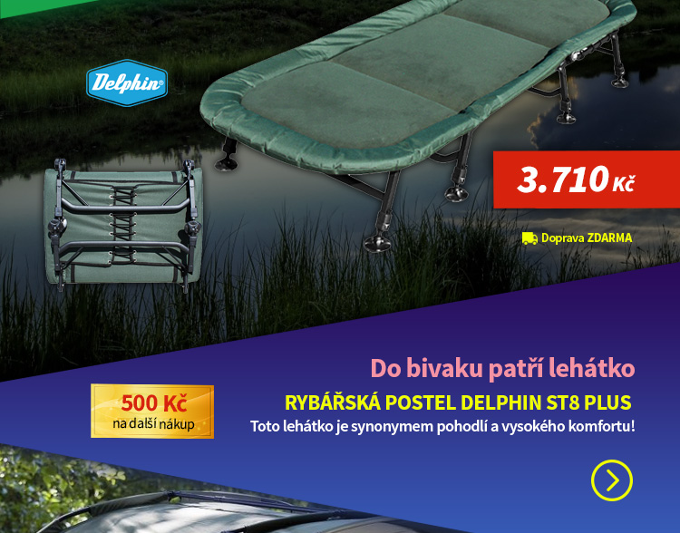Rybářská postel Delphin ST8 plus + 500,- POUKAZ!!  - Poukaz na další nákup