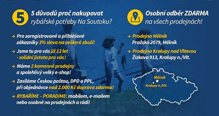 Rybářské potřeby Mělník - Na Soutoku