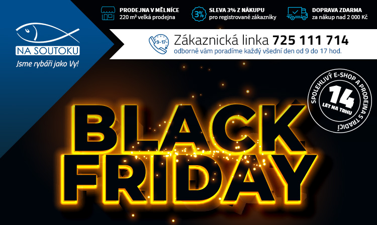 Rybářské potřeby Na Soutoku - e-shop pro rybáře a rybářky - při nákupu nad 2000 Kč doprava zdarma. Tradice 14 let, kamenná prodejna, velké skladové zásoby.