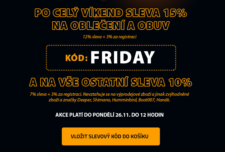 Rybářské potřeby - Black Friday - po velý víkend sleva 15%
