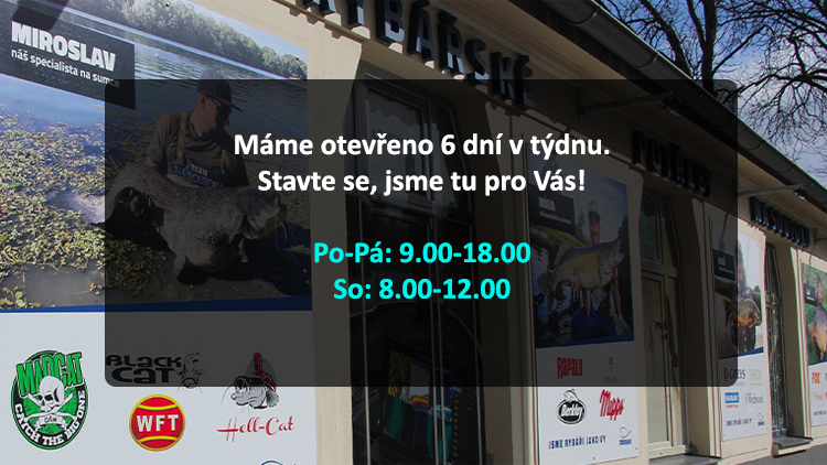 Rybářské potřeby Mělník - Vnaší prodejně v Mělníce pro Vás otvíráme šest dní vtýdnu již 12.rokem, zavítejte se knám podívat, čeká zde na Vás přes 200m² prodejní plochy, tísíce položek, ...