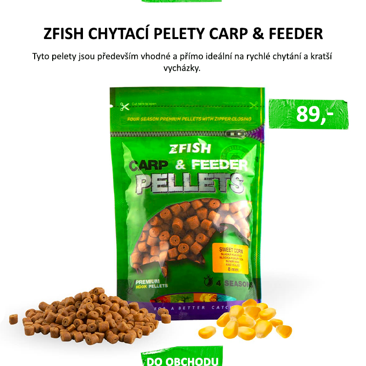 ZFISH Chytací Pelety Carp & Feeder 8mm/200g - ZFISH Carp Feeder Hook Pellets 8mm, jsou naše zbrusu nové pelety s dírkou v ideálním a vyváženým poměru proteinů, tuků a vlákniny s intenzivním a lákavým aroma. Tyto pelety ...