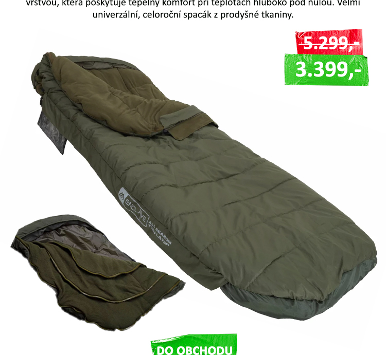 Mikado Spacák Enclave All Season Twin AKCE - Transportní velikost : 55x40x40 Váha (kg) : 6 Šířka (cm) : 95 Délka (cm) : 210 