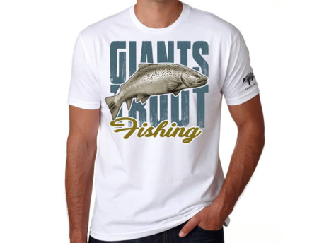 Tričko pánské bílé Giants Fishing - Pstruh