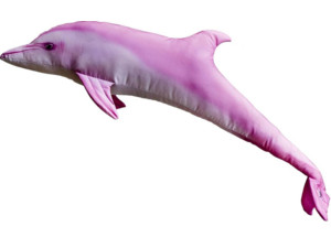 Plyšový polštář Delfín albín - růžový MINI 55cm VÝPRODEJ