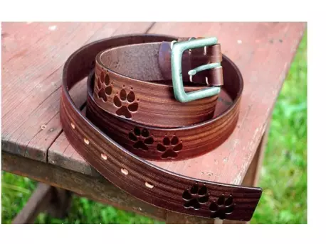 Kožený pásek PSÍ STOPY VÝPRODEJ