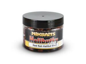 MIKBAITS Halibutky v dipu 150ml - Red fish Halibut 8mm