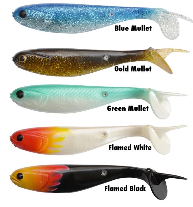 Leurre Souple Black Cat Mullet Shad 15cm Flamed Black – Par 2, Pêche Silure