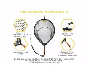 Fencl muškařský podběrák King 2 XL nature + magnet