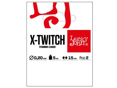 Lucky John titanové lanko Leader X-Twitch 20kg 20cm 2ks 