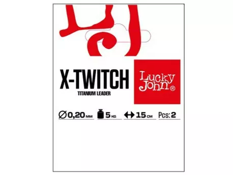 Lucky John titanové lanko Leader X-Twitch 5kg 15cm 2ks 