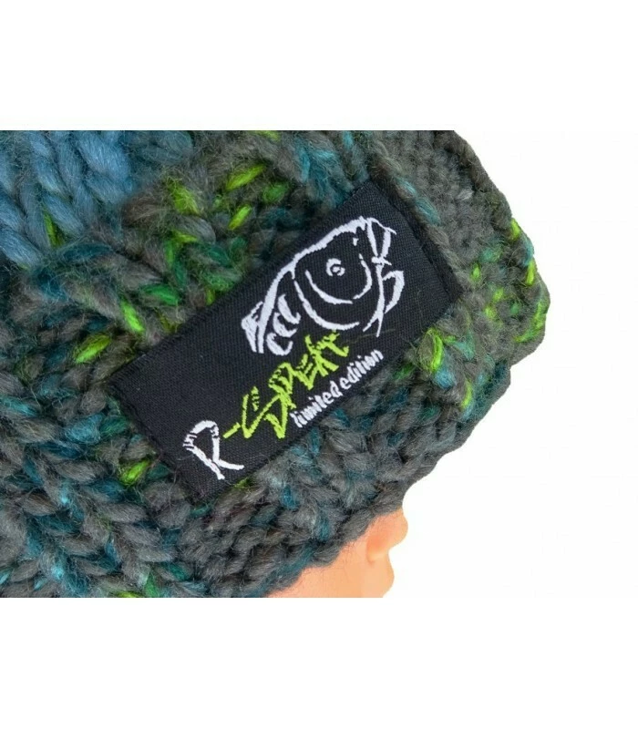 R-SPEKT Dětský kulich MAXI PomPom beanie šedozelený