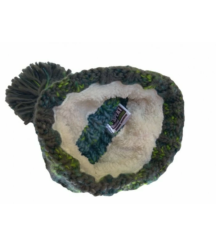 R-SPEKT Dětský kulich MAXI PomPom beanie šedozelený