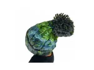 R-SPEKT Dětský kulich MAXI PomPom beanie šedozelený