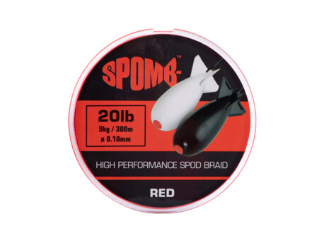 SPOMB Spomb braid 300m 9kg/20lb/0.18mm červená