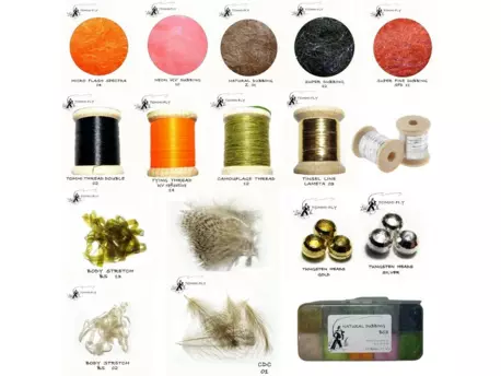 STONFO Sada materiálů a pomůcek na vázání umělých mušek pro začátečníky