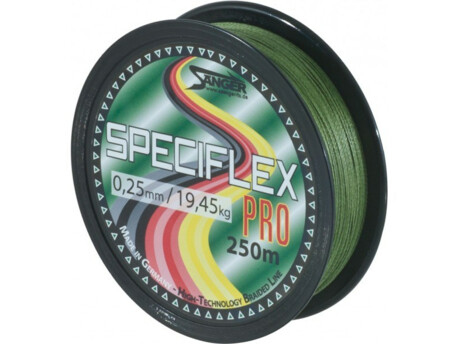 Pletená šňůra Saenger  Speciflex Pro, 250m zelená průměr: 0,06 mm VÝPRODEJ
