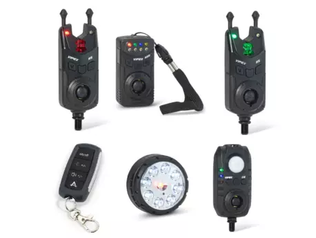 SAENGER Anaconda sada 2 hlásičů s příposlechem, čidlem pohybu, světlem a dálkovým ovládáním Vipex RS profi set (červená, zelená)