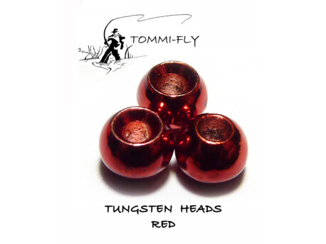 TOMMI FLY Tungstenové hlavičky - kovově červené VÝPRODEJ
