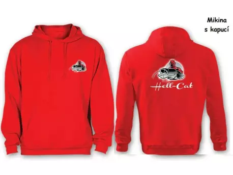 Mikina Hell-Cat klokánek s kapucí červená|L