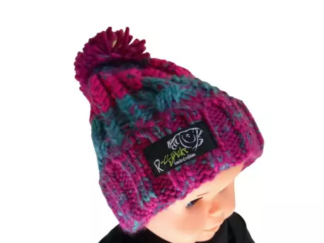 R-SPEKT Dětský kulich MAXI PomPom beanie modrovínový