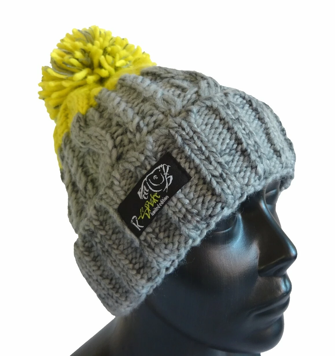 R-SPEKT Kulich MAXI PomPom beanie šedý citron