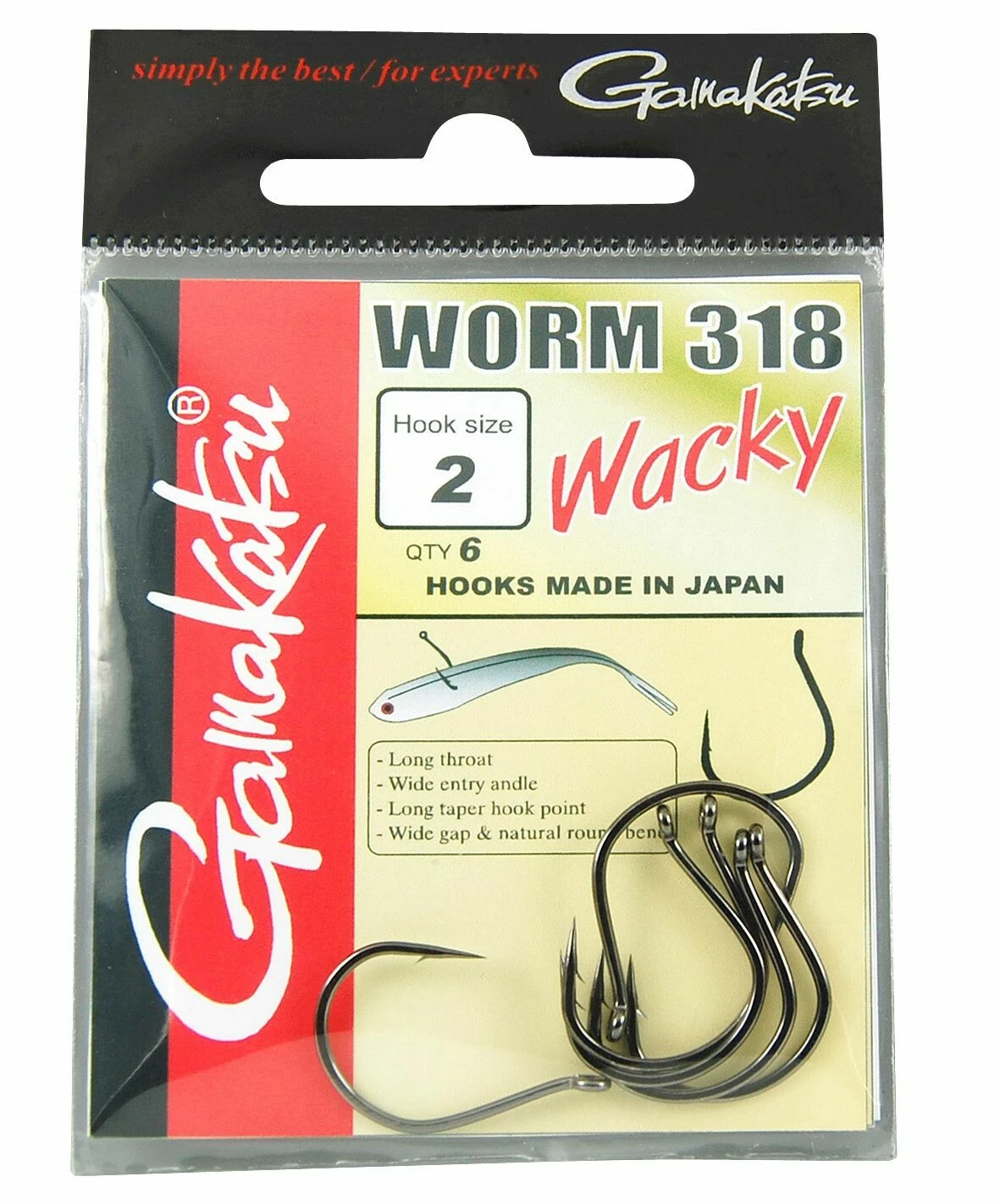 Gamakatsu háčky Worm 318 Wacky Black