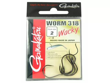 Gamakatsu háčky Worm 318 Wacky Black