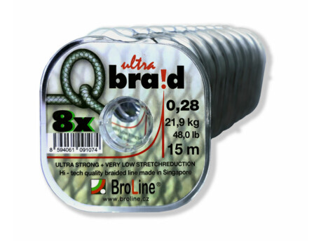 Broline Návazcová šňůrka Q-braid ultra 8x černá 10/15 m