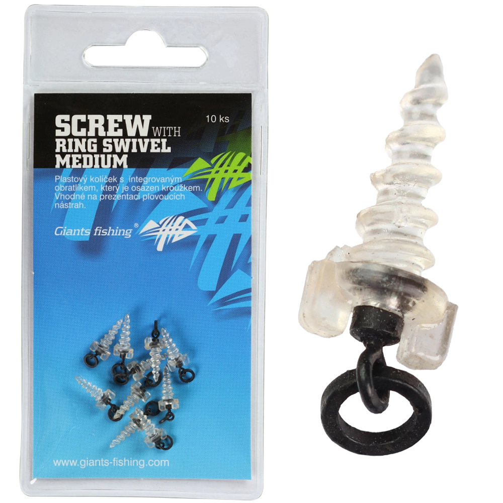 Giants fishing Kolíček s obratlíkem a kroužkem Screw with Ring Swivel