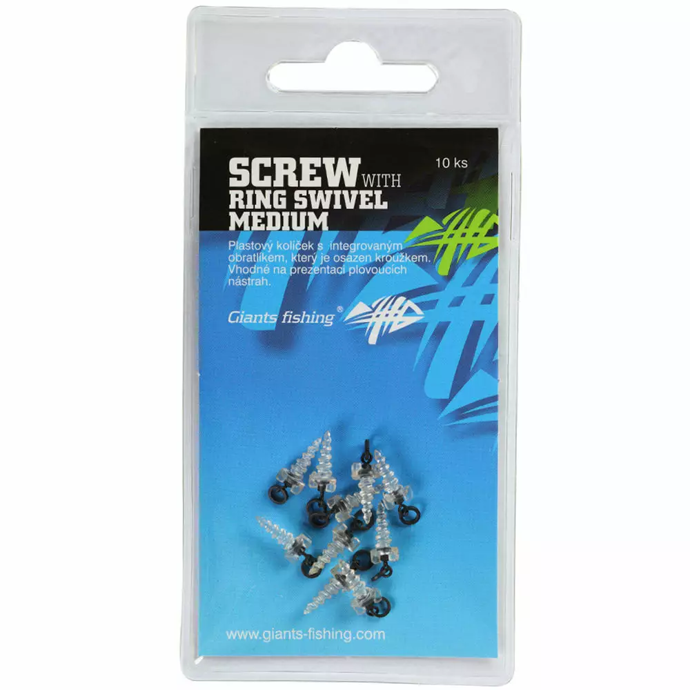 Giants fishing Kolíček s obratlíkem a kroužkem Screw with Ring Swivel