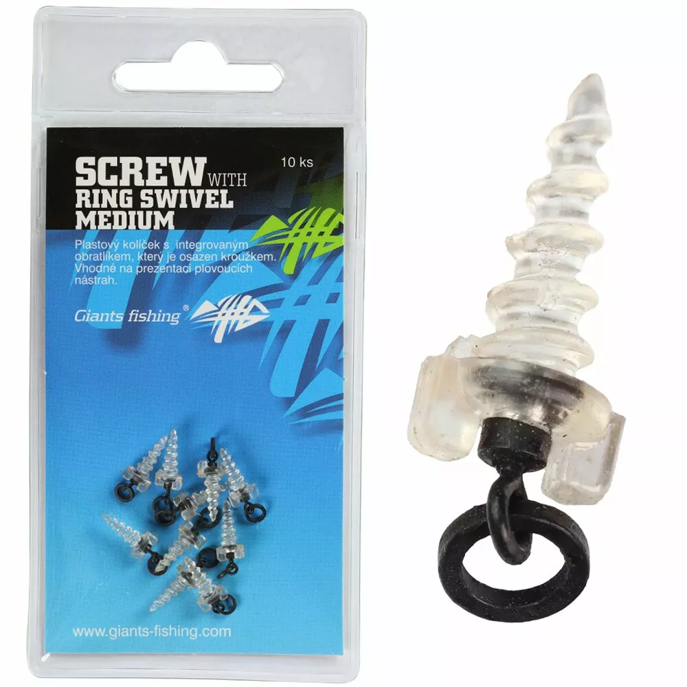 Giants fishing Kolíček s obratlíkem a kroužkem Screw with Ring Swivel