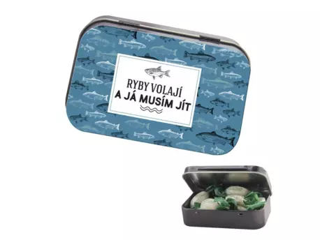 Větrové bonbony v plechové krabičce 10 ks – pro rybáře