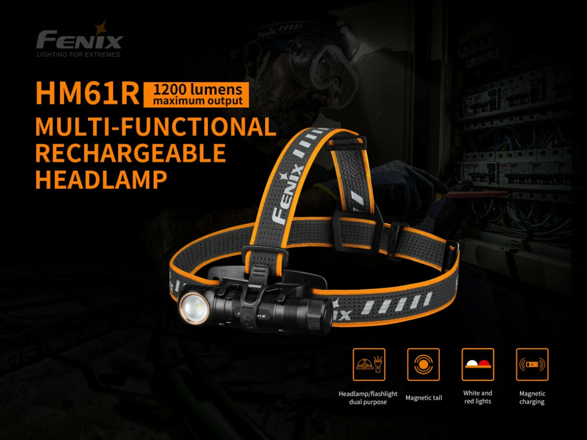 FENIX Nabíjecí čelovka HM61R Amber