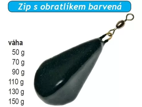JSA Zip s obratlíkem barvená 110g
