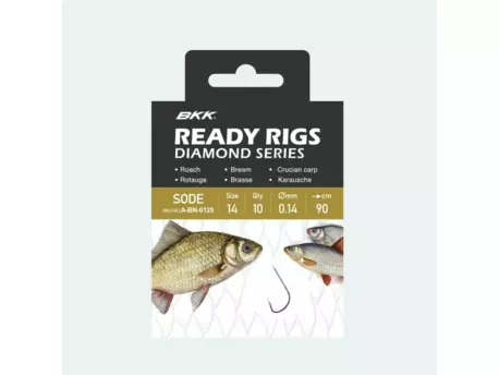 BKK: Návazec Ready Rig Diamond Sode GD Velikost 14 0,1mm 70cm 10ks