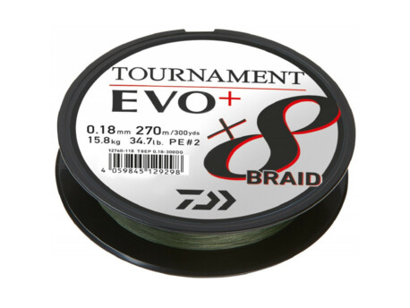 DAIWA šňůra Tournament X8 Braid Evo+ tmavě zelená