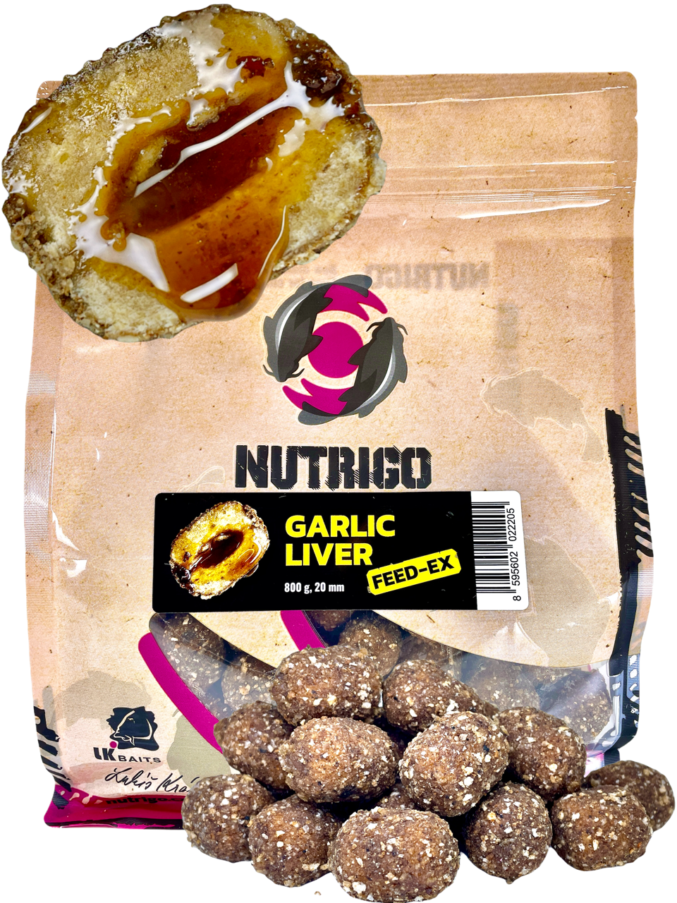LK Baits Nutrigo FEED-EX Garlic Liver 800g, 20 mm